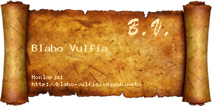 Blaho Vulfia névjegykártya